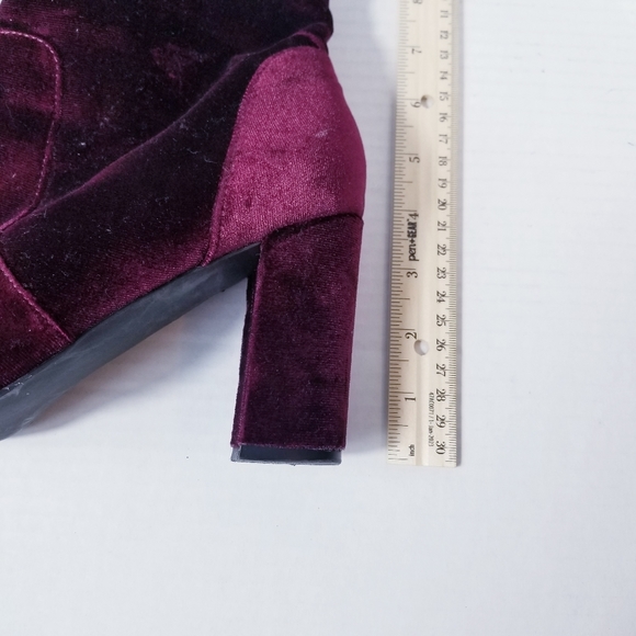 MADDEN GIRL BURGUNDY VELOUR HEELED BOOTS SIZE 8 - Picture 8 of 15